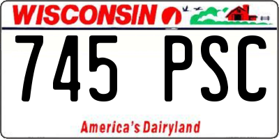 WI license plate 745PSC
