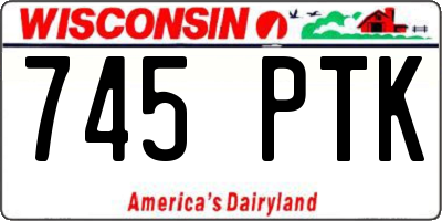 WI license plate 745PTK