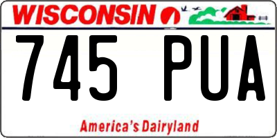 WI license plate 745PUA