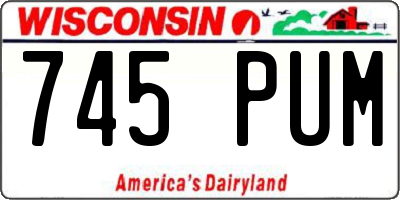 WI license plate 745PUM