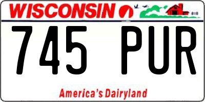 WI license plate 745PUR