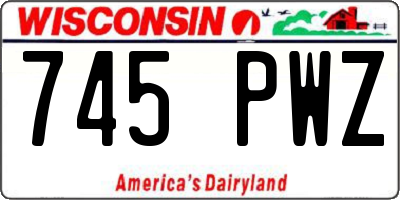 WI license plate 745PWZ