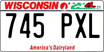 WI license plate 745PXL