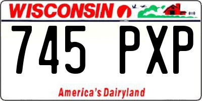WI license plate 745PXP