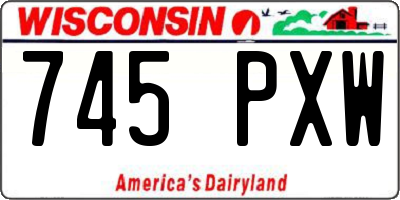 WI license plate 745PXW