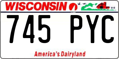 WI license plate 745PYC