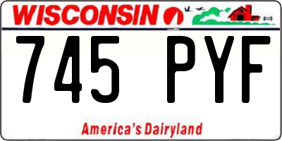 WI license plate 745PYF