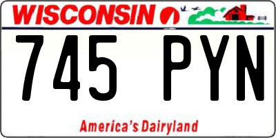 WI license plate 745PYN