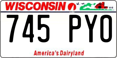 WI license plate 745PYO