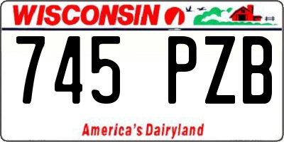 WI license plate 745PZB