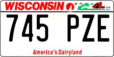 WI license plate 745PZE