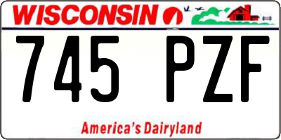 WI license plate 745PZF