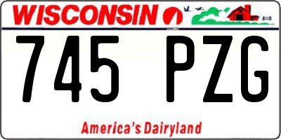 WI license plate 745PZG