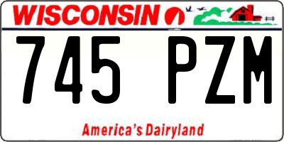 WI license plate 745PZM