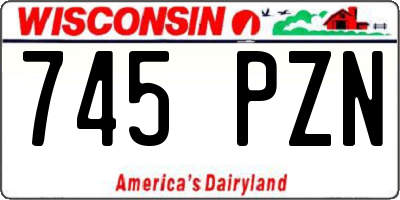WI license plate 745PZN