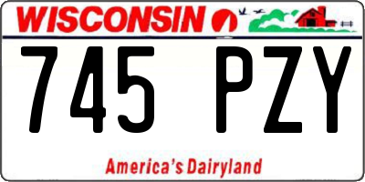 WI license plate 745PZY