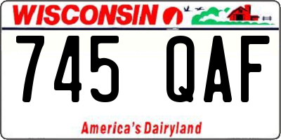 WI license plate 745QAF