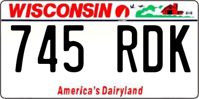 WI license plate 745RDK