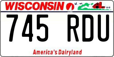 WI license plate 745RDU