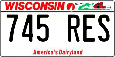 WI license plate 745RES