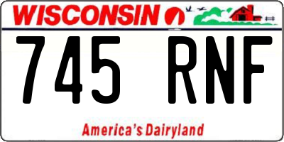 WI license plate 745RNF