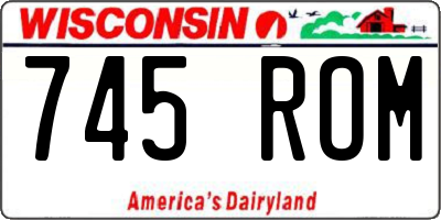 WI license plate 745ROM