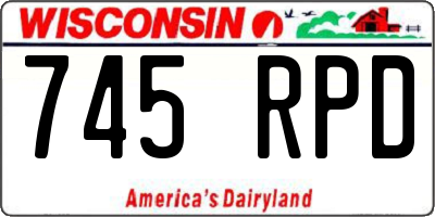 WI license plate 745RPD