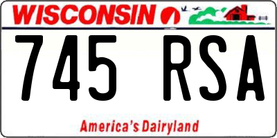 WI license plate 745RSA
