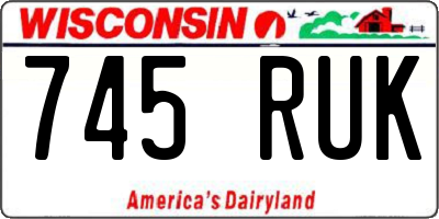 WI license plate 745RUK