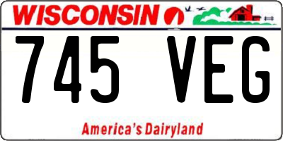 WI license plate 745VEG