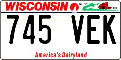 WI license plate 745VEK