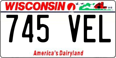 WI license plate 745VEL
