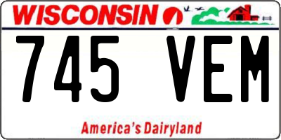 WI license plate 745VEM