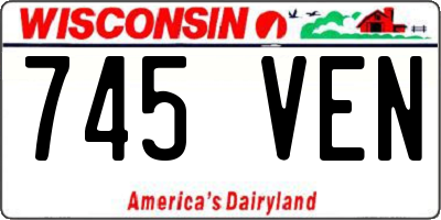 WI license plate 745VEN