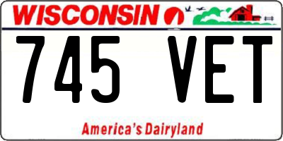 WI license plate 745VET