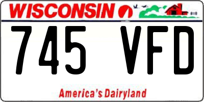 WI license plate 745VFD
