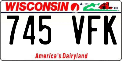 WI license plate 745VFK