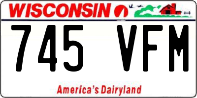 WI license plate 745VFM