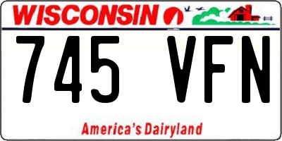 WI license plate 745VFN