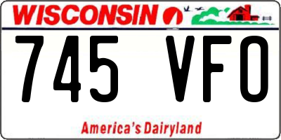 WI license plate 745VFO