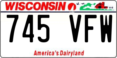 WI license plate 745VFW