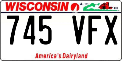 WI license plate 745VFX