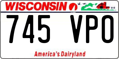 WI license plate 745VPO