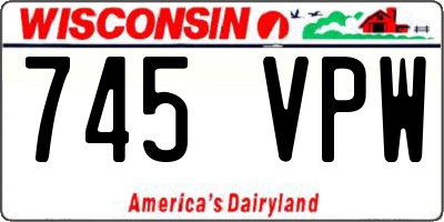 WI license plate 745VPW