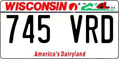 WI license plate 745VRD