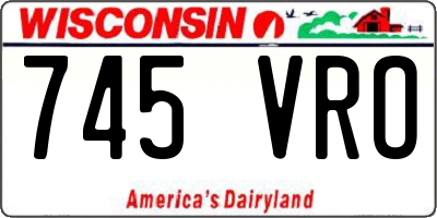 WI license plate 745VRO