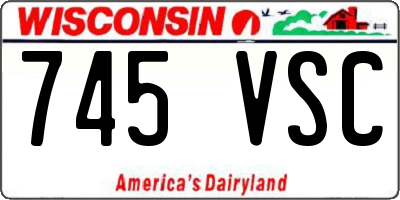 WI license plate 745VSC