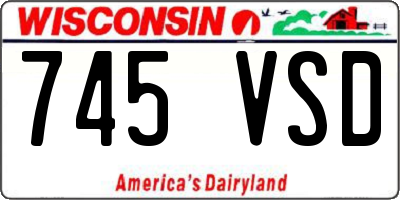 WI license plate 745VSD