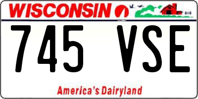 WI license plate 745VSE