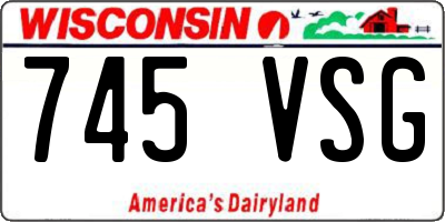 WI license plate 745VSG